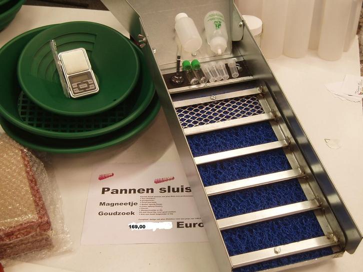 Sluisbox Luxe Goudpannen Set weegschaaltje Metaaldetector, Hobby en Vrije tijd, Overige Hobby en Vrije tijd, Nieuw, Ophalen of Verzenden
