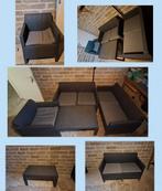 Loungeset + kussens, Tuin en Terras, Tuinsets en Loungesets, Ophalen, 5 zitplaatsen, Kunststof, Loungeset