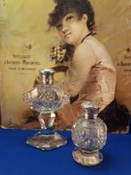 2 antieke parfum flesjes met zilveren dop 1897, Ophalen of Verzenden, Zilver