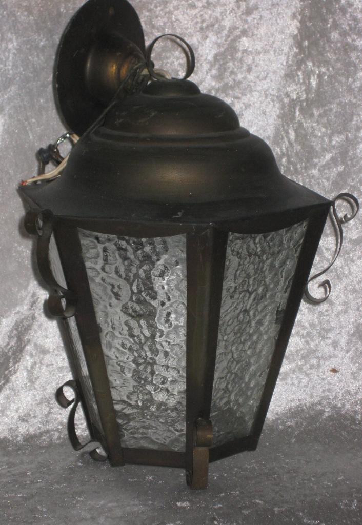 Art-Deco Hal Plafondlamp Zes Hoekig Smeedijzer, Antiek en Kunst, Antiek | Lampen, Ophalen