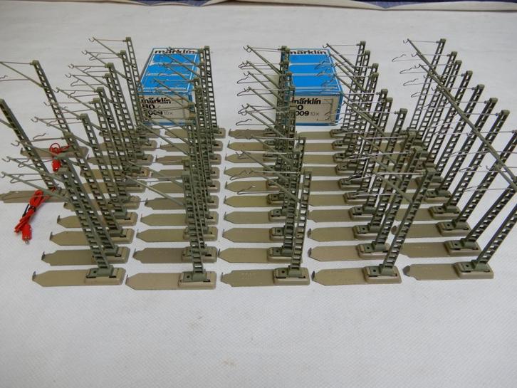 52 stuks Märklin bovenleiding rijmasten., Hobby en Vrije tijd, Modeltreinen | H0, Gebruikt, Overige typen, Gelijkstroom of Wisselstroom