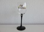 Luminarc France Life is Beautiful wijnglas met zwarte steel, Huis en Inrichting, Keuken | Servies, Glas of Glazen, Ophalen of Verzenden