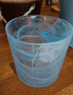 Glazen bloempot (Van der Sar) blauw, Tuin en Terras, Bloempotten, Overige materialen, Rond, Binnen, Ophalen of Verzenden