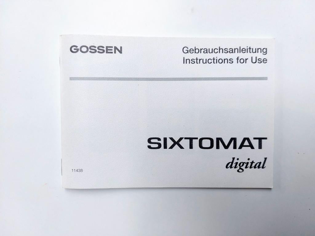 Gossen Sixtomat digital manual IZGST, Verzamelen, Fotografica en Filmapparatuur, Overige typen, 1980 tot heden, Ophalen of Verzenden