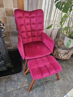 Relaxstoel met voetenbankje - Prachtige set!, Ophalen, Hout, Minder dan 75 cm, Zo goed als nieuw