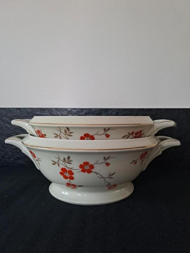 2 Vintage porseleinen schalen jaren 1930, Tielsch, Antiek en Kunst, Antiek | Porselein, Ophalen of Verzenden