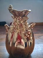 Goudkleurige Vogeltjes Vaas - Nieuw, Huis en Inrichting, Woonaccessoires | Vazen, Geel, Aardewerk of Porselein, Nieuw, Ophalen of Verzenden