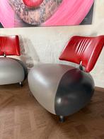 Leolux Pallone Design Leer Set Fauteuils Stoelen, Huis en Inrichting, Ophalen, 75 tot 100 cm, Leer, 50 tot 75 cm