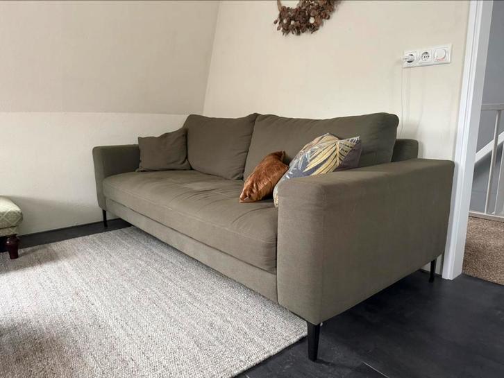 Goossens 3-zits bank Coco groen, Huis en Inrichting, Banken | Bankstellen, Zo goed als nieuw, 200 tot 250 cm, 75 tot 100 cm, Ophalen