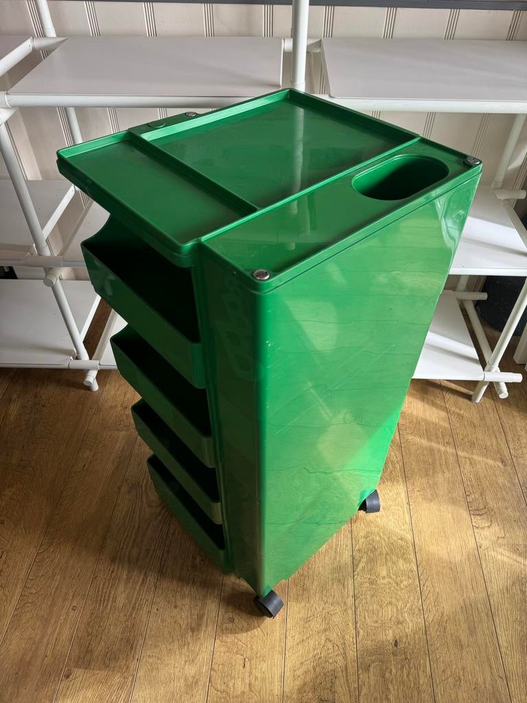 Original 70’s design - Joe Colombo Boby Trolley - Groen, Ophalen, Gebruikt, 5 laden of meer, Minder dan 100 cm