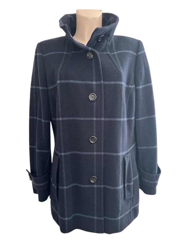 Fuchs Schmitt mantel 44, Kleding | Dames, Jassen | Winter, Zo goed als nieuw, Maat 46/48 (XL) of groter, Blauw, Ophalen of Verzenden
