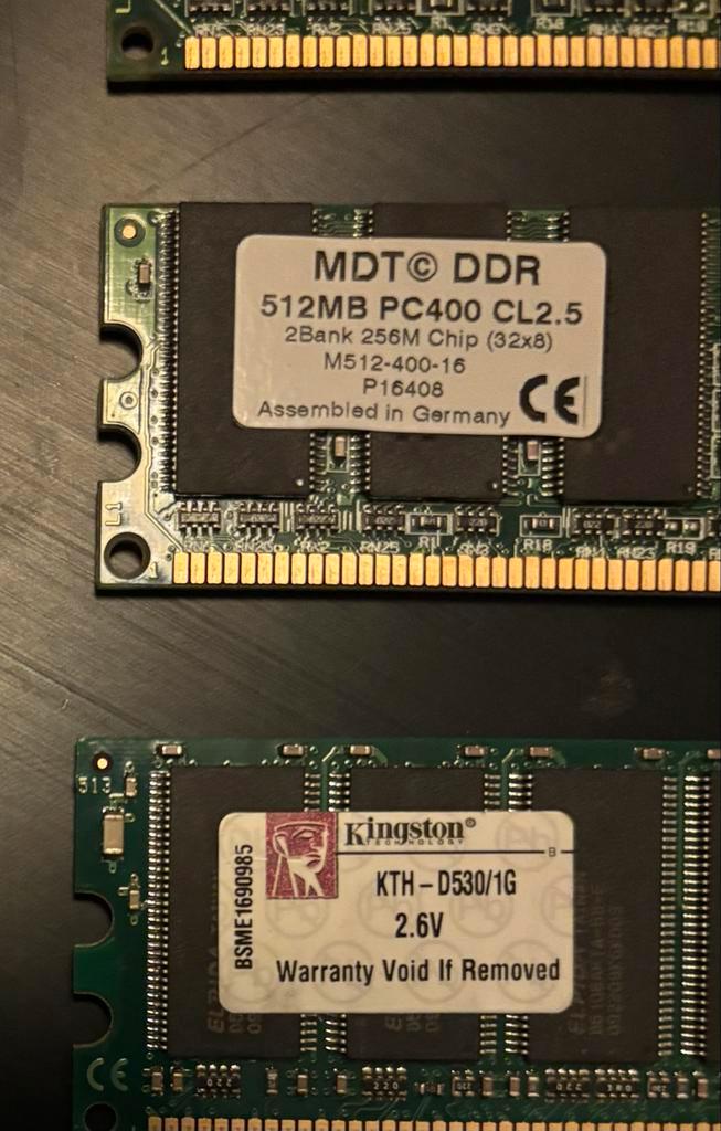 PC400 DDR Geheugen 5 GB totaal, Computers en Software, RAM geheugen, Gebruikt, Desktop, 1 GB of minder, DDR, Ophalen