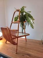 Vintage Rotan Bijzettafel (Plantentafel / Lectuurbak), Ophalen of Verzenden