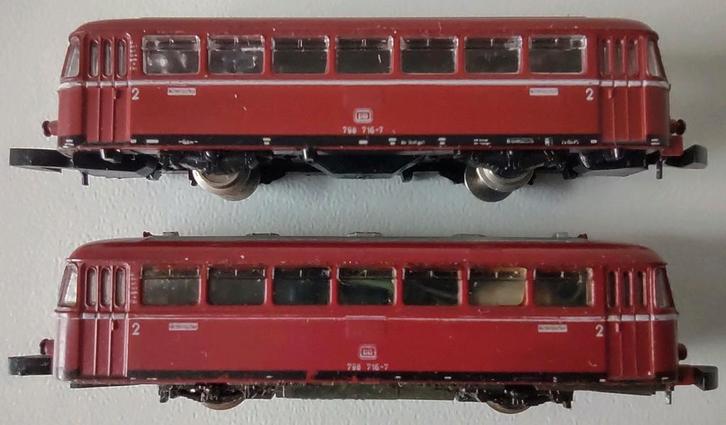 MÄRKLIN Z 8816 & 8817 tweedelige RAILBUS met verlichting, Hobby en Vrije tijd, Modeltreinen | Overige schalen, Gebruikt, Wagon