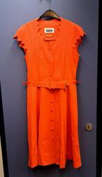 Extenzo Paris koraal rood / oranje vintage jurk mt 36 40766, Knielengte, Maat 38/40 (M), Vintage, Ophalen of Verzenden
