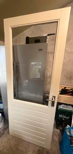Deur met enkel glas, Doe-het-zelf en Verbouw, Deuren en Horren, Ophalen, Gebruikt, 80 tot 100 cm, Buitendeur