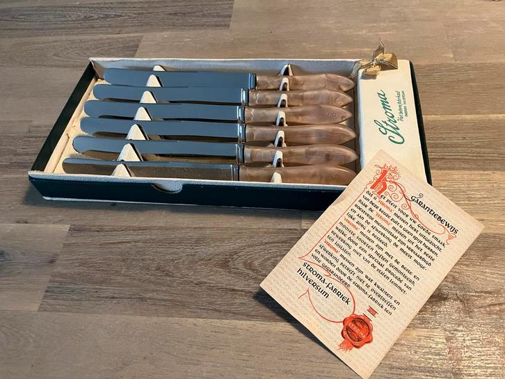Stroma Messenset Vintage - Originele doos en garantiebewijs, Antiek en Kunst, Antiek | Bestek, Ophalen of Verzenden