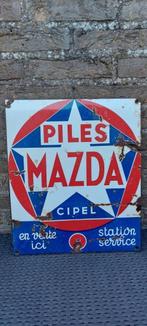 Origineel Emaillebord Piles Mazda, Antiek en Kunst, Antiek | Emaille, Ophalen of Verzenden