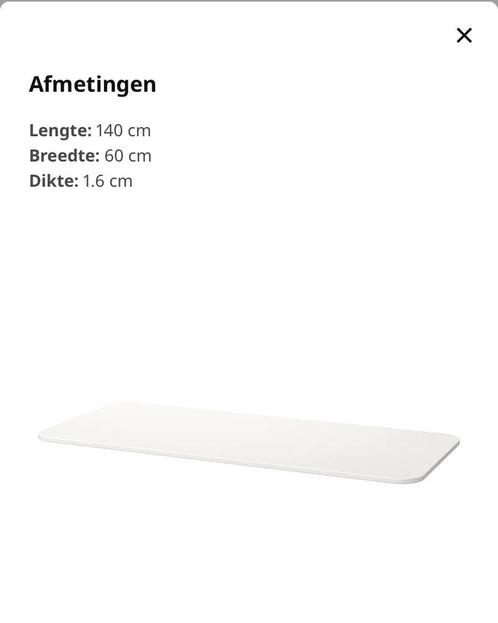 IKEA Bekant bureaublad160 breed 60 diep, Huis en Inrichting, Bureaus, Zo goed als nieuw, Ophalen