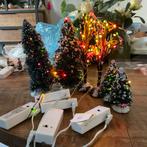 16. Kerstboompjes met gekleurd lichtjes voor kerstdorp!, Ophalen, Gebruikt