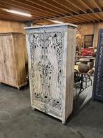 Handgesneden Kast uit India Uniek exemplaar Ibiza/Boho Nieuw, Ophalen, Met deur(en), Ibiza/Boho/Botanisch, Nieuw