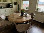 Ronde Mango Houten Eettafel - 120cm Doorsnede, Huis en Inrichting, Tafels | Eettafels, Ophalen, Gebruikt, 100 tot 150 cm, Rond