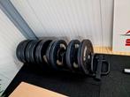 Crossfit schijven met rek 25/20/10/5 kg schijven, Sport en Fitness, Fitnessmaterialen, Ophalen of Verzenden, Gebruikt, Benen, Halterschijven