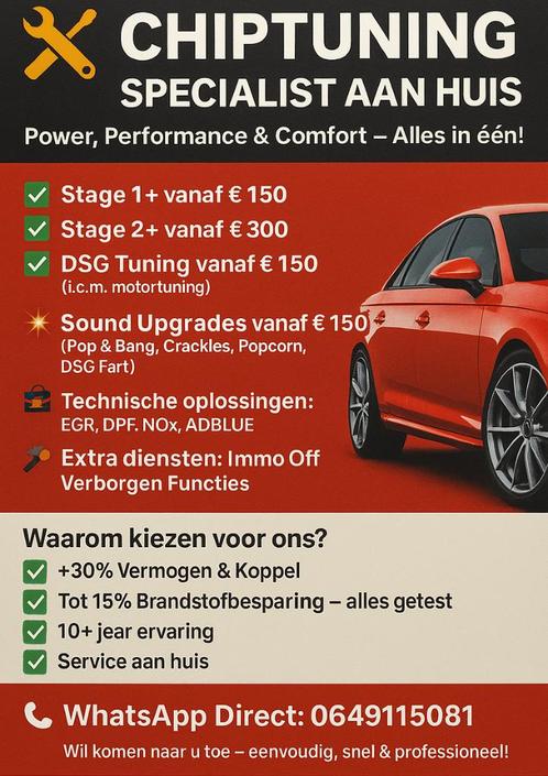 Chiptuning Specialist aan Huis – Geef uw Auto een Krachtige, Auto diversen, Tuning en Styling, Ophalen