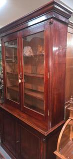 Antieke Mahonie Vitrinekast - 2-delig - Ca. 1900, Antiek en Kunst, Ophalen