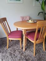 Massief eiken eethoek met 4 stoelen !! Zeer nette staat !, Huis en Inrichting, Ophalen of Verzenden, Zo goed als nieuw, Klassiek