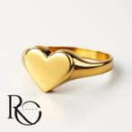 Hartvormige damesring 925 zilver 18k verguld, gratis gravure
