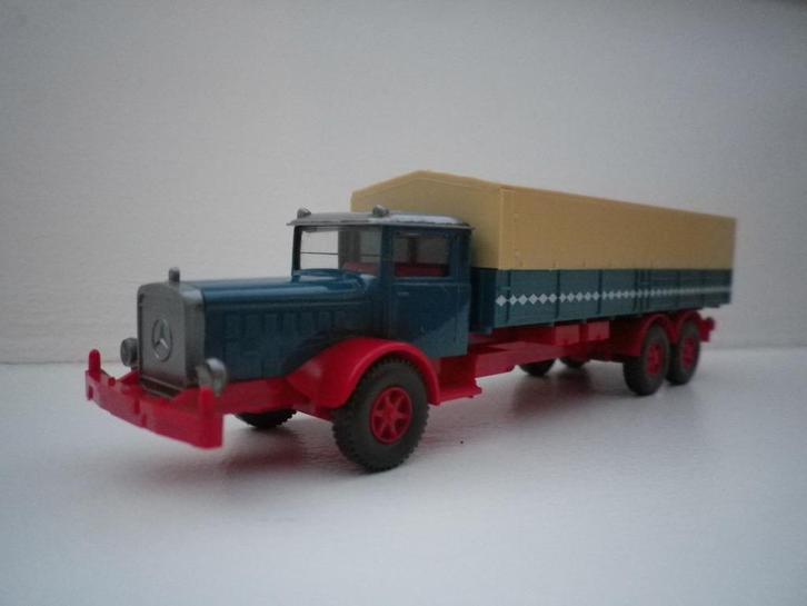 Wiking Mercedes L10000 huif bakwagen., Hobby en Vrije tijd, Modelauto's | 1:87, Gebruikt, Bus of Vrachtwagen, Wiking, Ophalen of Verzenden