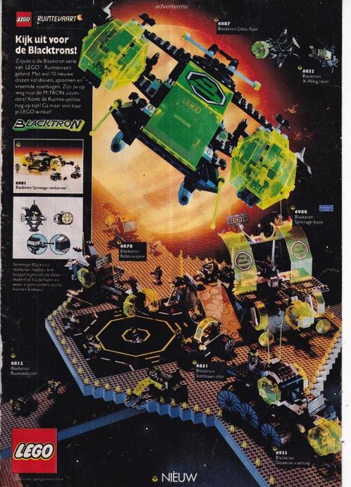 Retro reclame 1991 Lego speelgoed Blacktron ruimtevaart, Verzamelen, Retro, Overige typen, Ophalen of Verzenden