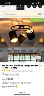 Qazqa plafondlamp zwart, Ophalen, Zo goed als nieuw, Metaal of Aluminium