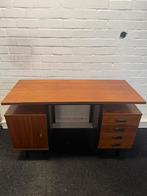 Vintage Mid Century Design bureau jaren 60 teak metaal, Ophalen of Verzenden, Zo goed als nieuw