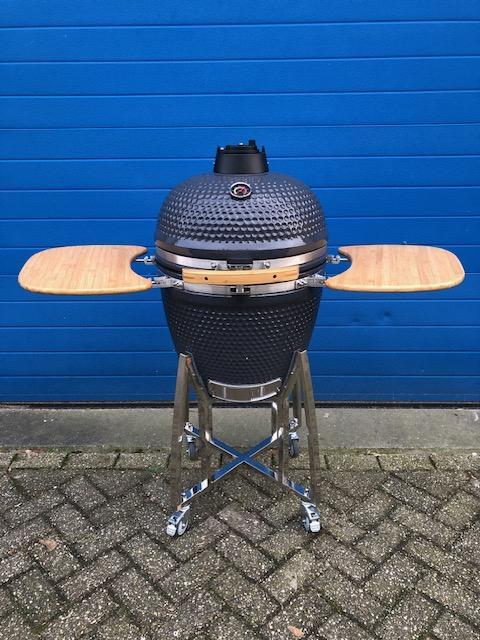 Nieuwe grijze keramische barbecue zoals green egg 21 inch, Tuin en Terras, Houtskoolbarbecues, Nieuw, Ophalen of Verzenden