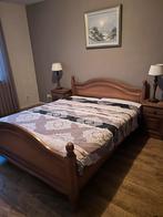 Houten Tweepersoonsbed, Ophalen, Gebruikt, Bruin, Tweepersoons