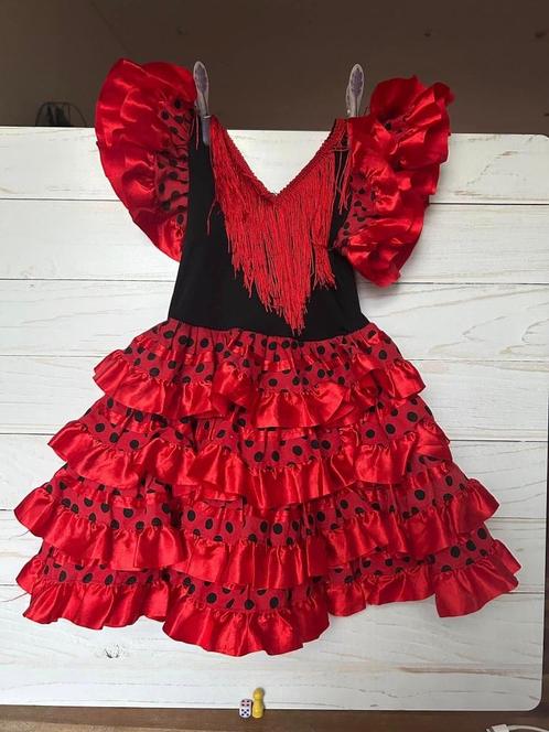 Spaanse dansjurk maat 1 (1 jaar), Kinderen en Baby's, Carnavalskleding en Verkleedspullen, Zo goed als nieuw, Meisje, 104 of kleiner
