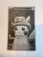 Pikachu with grey felt hat pokemon metal card, Ophalen of Verzenden, Nieuw, Losse kaart