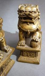 Om1900-1950 Set van Twee Bronzen Chinese FOO Honden Leeuwen, Ophalen of Verzenden