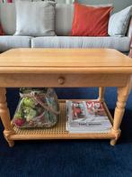 Eikenhouten bijzettafeltje met 1 lade, Ophalen, Zo goed als nieuw, Rechthoekig, Minder dan 55 cm
