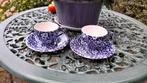 antiek Calico 2x mokka  kop en schotels  10,-p/st, Verzenden