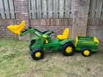 Traptractor Rolly Toys John Deere 6210R, Ophalen, Zo goed als nieuw, Overige merken, Met kar of aanhanger