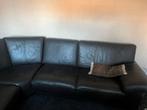 Donkerbruine lederen hoekbank -, Gebruikt, Hoekbank, Leer, Ophalen of Verzenden