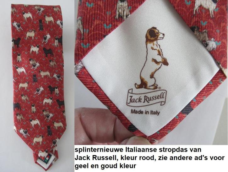 splinternieuwe Italiaanse stropdas, JACK RUSSELL, in rood, Kleding | Heren, Stropdassen, Nieuw, Rood, Ophalen of Verzenden