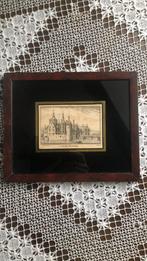 Oud antiek ingelijste kopergravure slot Hemmen, Antiek en Kunst, Ophalen of Verzenden