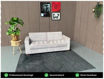 GRATIS LEVERING Ribstof Bank Grijs 185x80 REFURBISHED beschikbaar voor biedingen