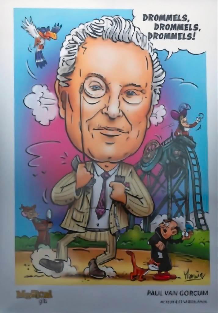 Exclusieve litho karikatuur Paul van Gorcum de Baron, Antiek en Kunst, Kunst | Litho's en Zeefdrukken, Verzenden