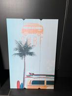 Schilderij surf op hout, Verzenden