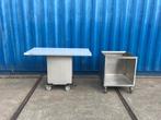 Mobiele RVS tafel onderstellen + keuze opleg blad elementen, Huis en Inrichting, Keuken | Keukenelementen, Ophalen, Zo goed als nieuw